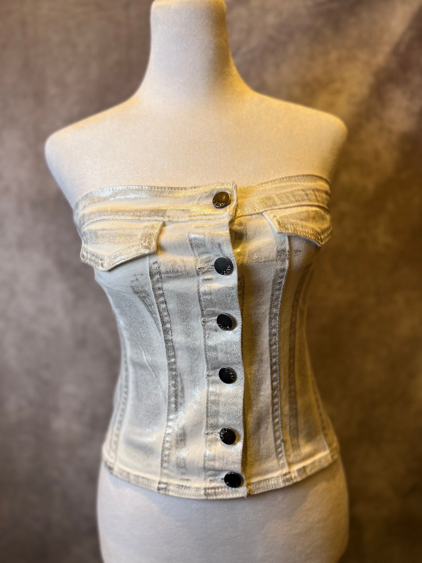 Silver Denim Tube