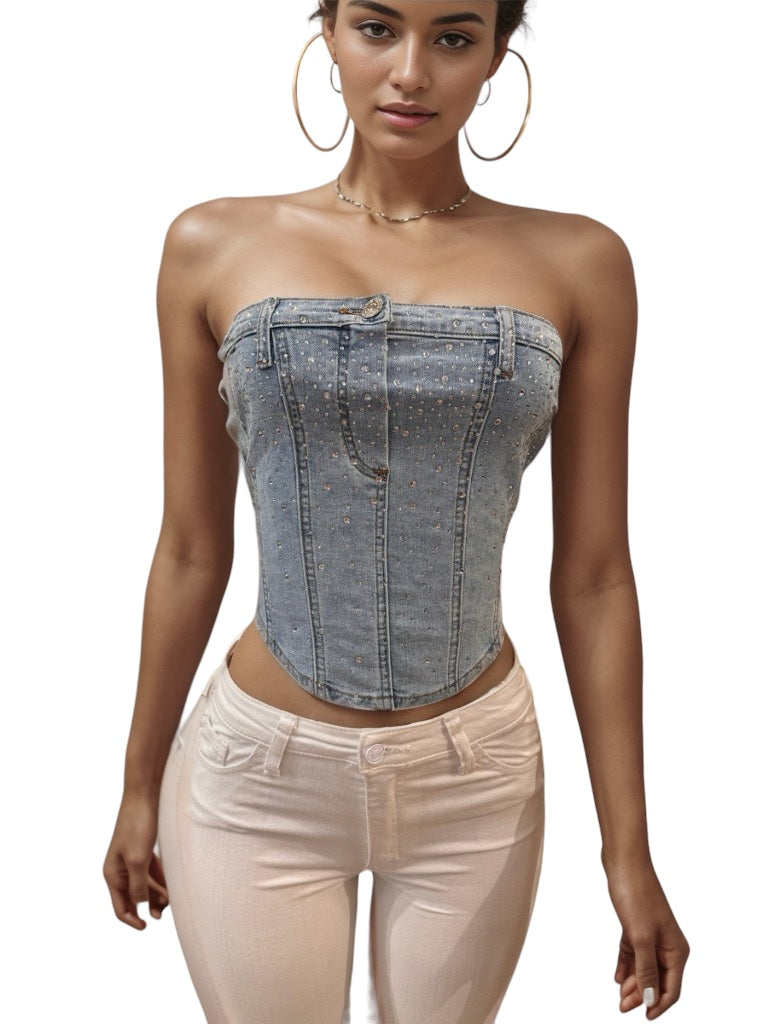 Tube Denim Stone Top