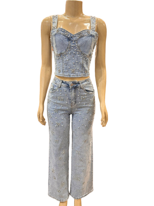 Jean Stones And Pearls Straight Leg (Jeans Only)
