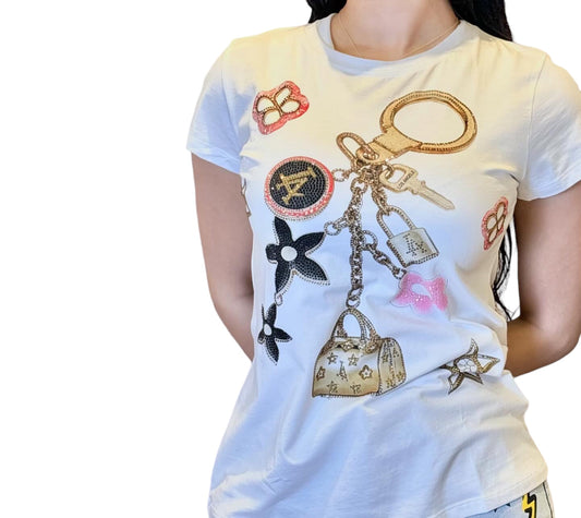 LA key Chain T-Shirt White