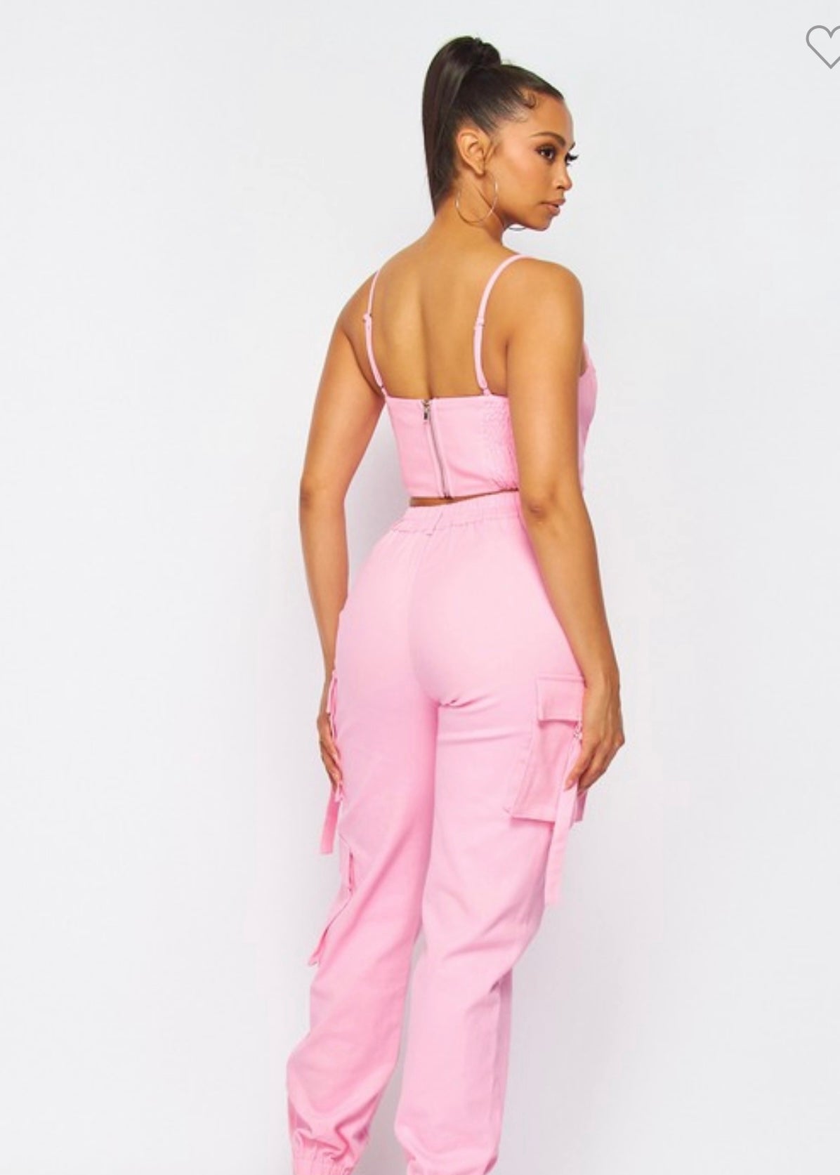 Lea Bustier Crop & Jogger Cargo Pink