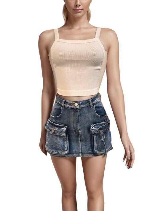 Cargo skirt Double Pocket Denim