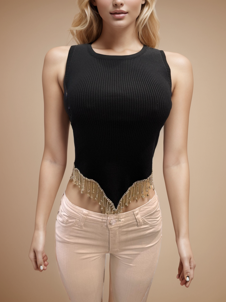 Ribbed V-cut Dripped Stones Black