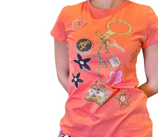 LA Key chain T-Shirt Peach