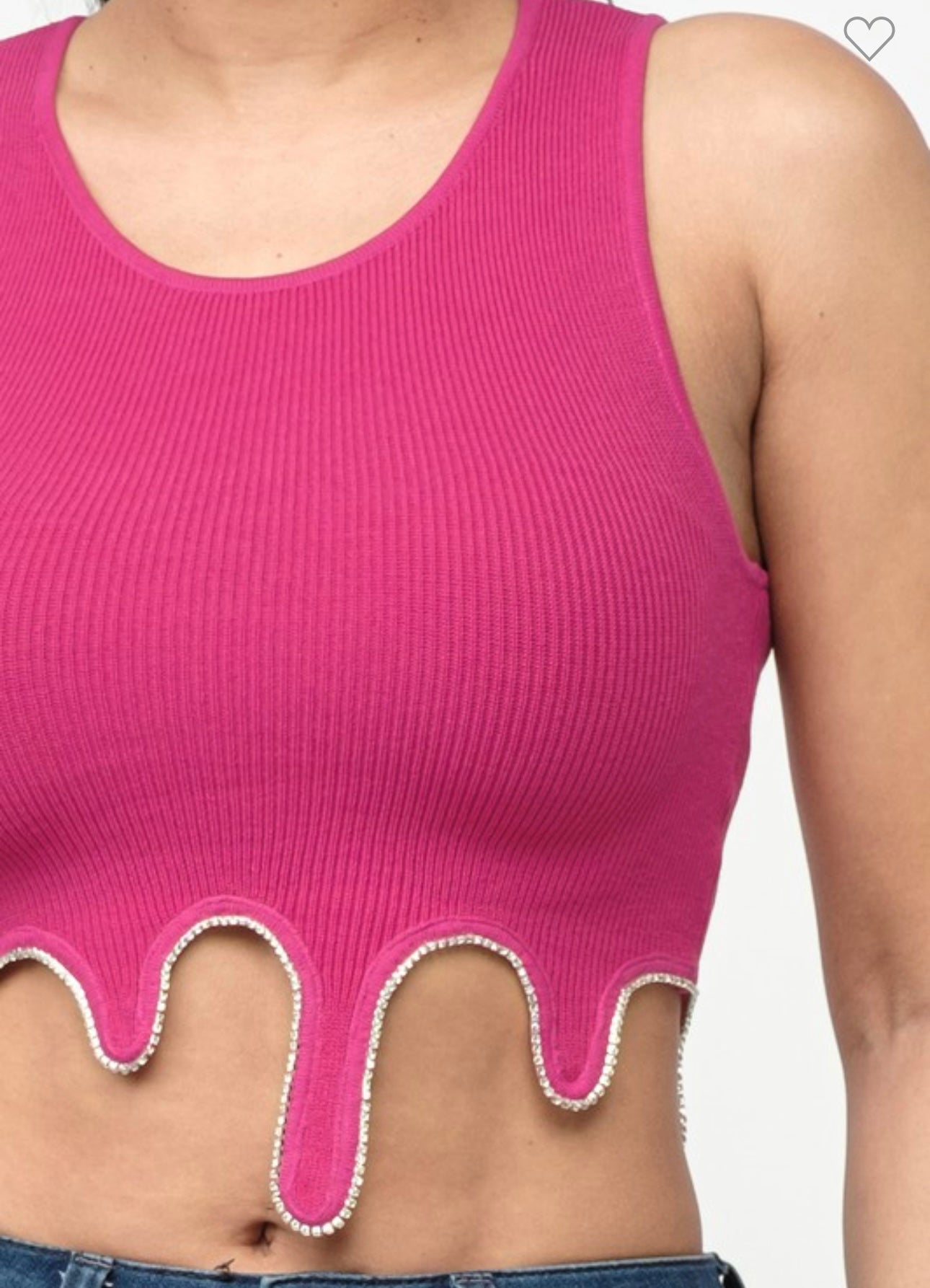 Drip Tank Crop Top Pink